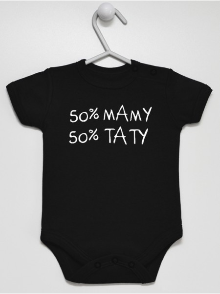 Napis 50% Mamy 50% Taty - body z nadrukiem dla niemowlaka