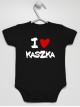 I Love Kaszka z Sercem - body z napisami dla dzieci