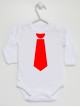 Krawat Kolor Czerwony - eleganckie body niemowlęce