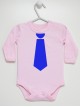 Nadruk Krawat Kolor Niebieski - bodziak dla niemowląt