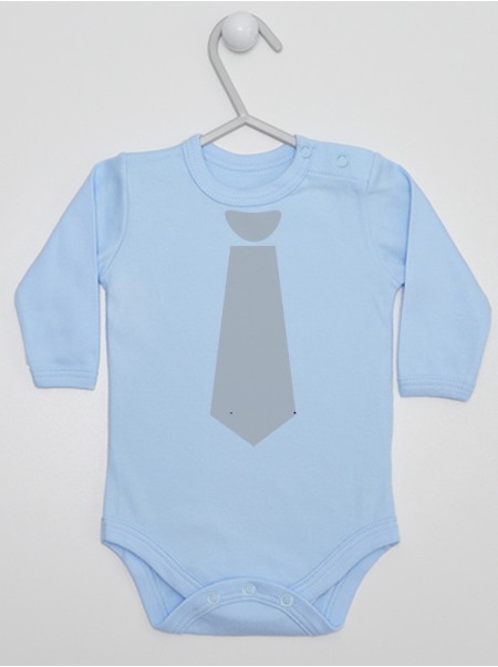 Nadruk Szary Krawat - body eleganckie dla niemowląt
