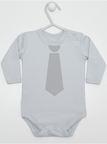 Nadruk Szary Krawat - body eleganckie dla niemowląt