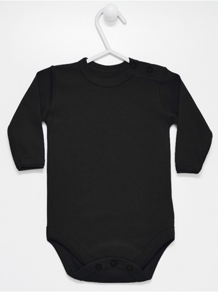 Długi Rękaw Kolor Czarny - body bawełniane dla niemowlaka rozmiar od 56 do 92