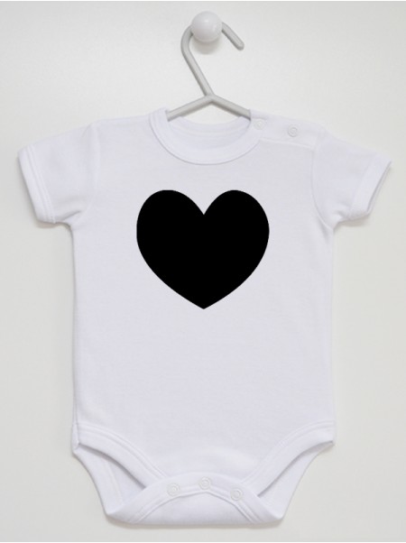Serduszko Kolor Czarny - body niemowlęce z nadrukiem