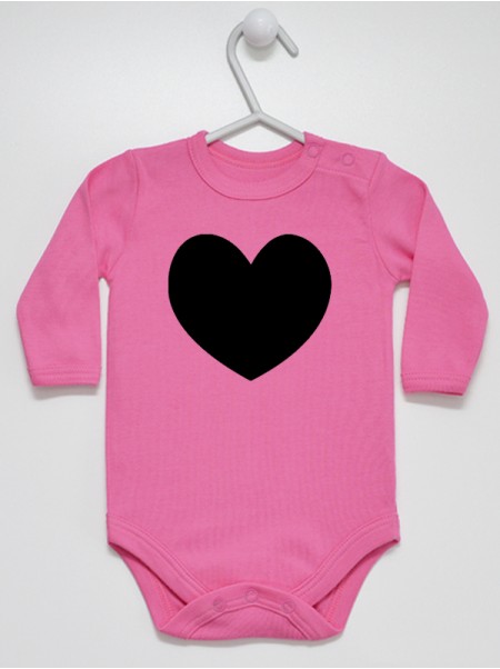 Serduszko Kolor Czarny - body niemowlęce z nadrukiem