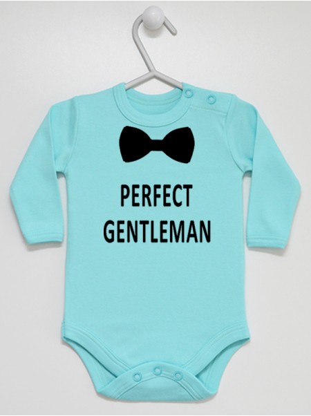Nadruk Perfect Gentleman z Muchą - body bawełniane dla chłopca