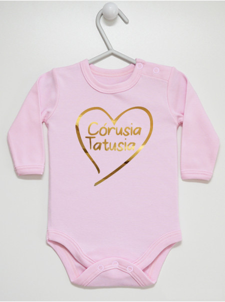 Body z nadrukiem Córusia Tatusia rozmiar 62 , kolor różowy, długi rękaw