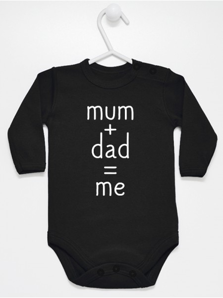 Mum + Dad = Me - body z nadrukiem dla niemowląt
