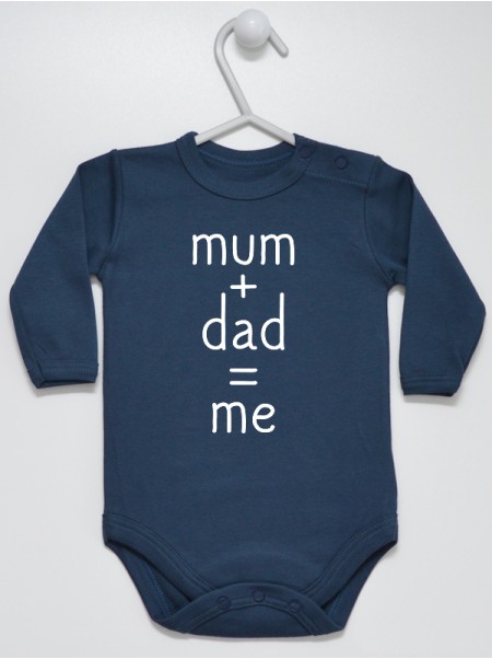 Mum + Dad = Me - body z nadrukiem dla niemowląt