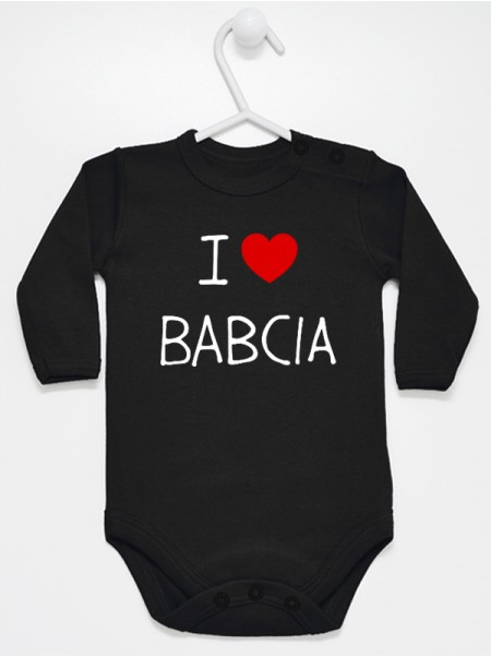 I Love Babcia z Sercem - bodziak niemowlęcy z nadrukiem