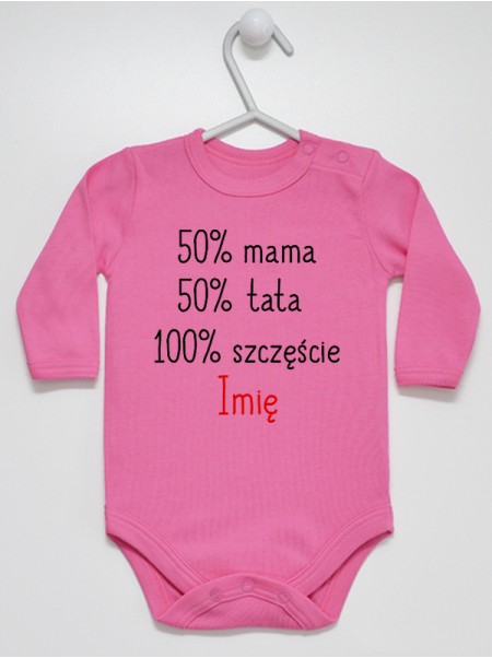 50% Mama 50% Tata + Imię - body z imieniem niemowlaka