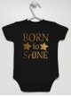 Born To Shine Nadruk Złoty z Gwiazdkami - body dla niemowlaka