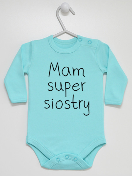 Body Mam Super Siostry rozmiar 62, kolor miętowy, długi rękaw