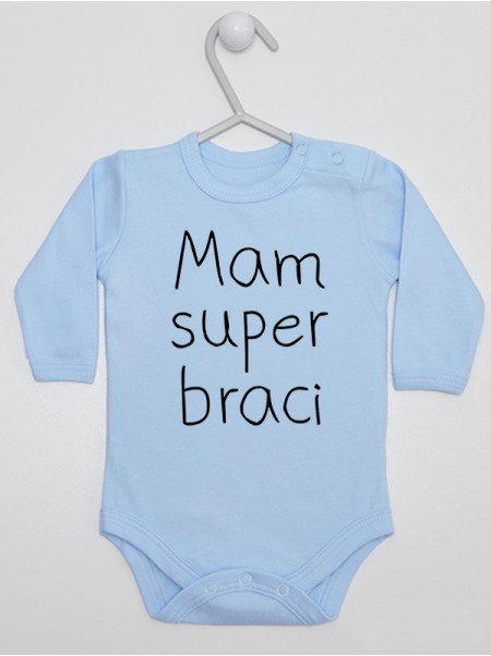 Body Mam Super Braci rozmiar 62, kolor błękitny, długi rękaw