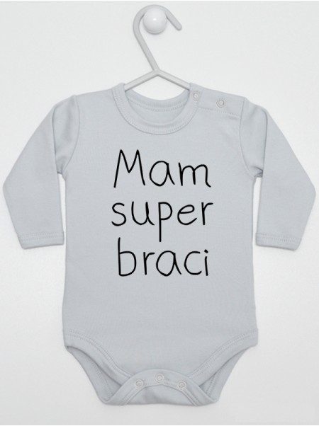 Nadruk Mam Super Braci - body dla chłopczyka niemowlęce