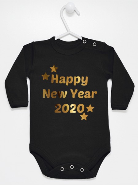 Życzenia Happy New Year + Aktualny Rok 2023 -  body noworoczne z nadrukiem