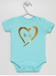 Serduszko Złoty Nadruk z Imieniem dziecka - body dla niemowlaka personalizowane