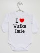 I Love Wujka + Imię z Serduszkiem - body dla niemowlaka z napisami o wujku