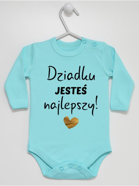 Dziadku Jesteś Najlepszy z Sercem - body z napisem dla dzieci