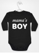 Napis Czarny Mama's Boy - body z nadrukiem dla chłopca