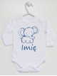 Słonik + Imię - body niemowlęce z imieniem dziecka