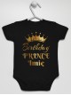 Birthday Prince z Koroną - bodziak z imieniem na roczek
