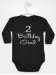 Cyfra 2 oraz Napis Birthday Girl - bodziak na urodziny dziewczynki