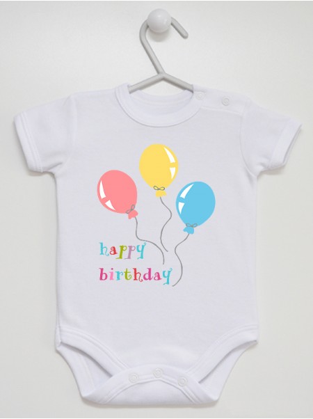 Baloniki Happy Birthday - body niemowlęce Baloniki Happy Birthday - body niemowlęce
