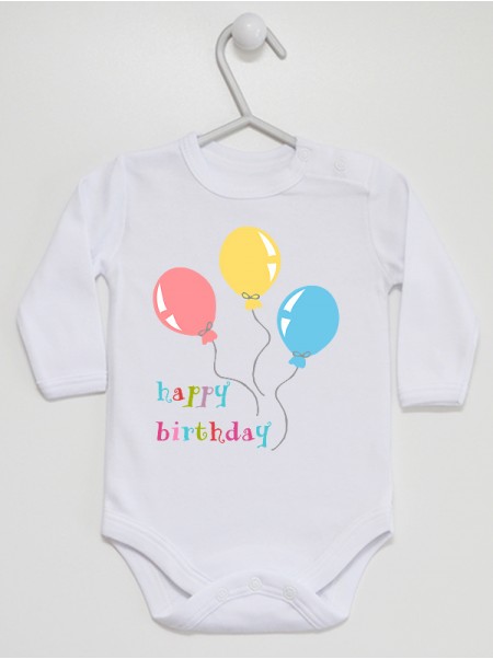 Baloniki Happy Birthday - body niemowlęce Baloniki Happy Birthday - body niemowlęce