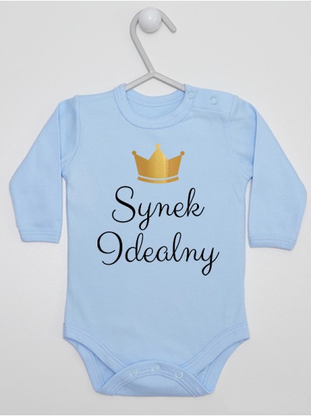 Synek Idealny z Koroną Złotą - bodziak dla chłopca z nadrukiem
