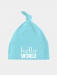 Hello World - czapeczka dla noworodka z nadrukiem