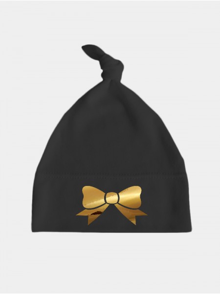 Złota Kokardka - czapeczka dla dziewczynki z supełkiem