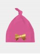 Złota Kokardka - czapeczka dla dziewczynki z supełkiem