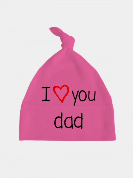 I Love You Dad z Czerwonym Serduszkiem - czapka dziecięca