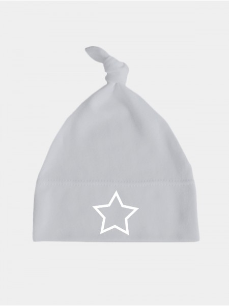 Gwiazda - czapka bawełniana dla niemowląt z supełkiem