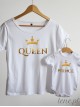 Queen and Prince nadruk Złoty - ubranie mama i syn 