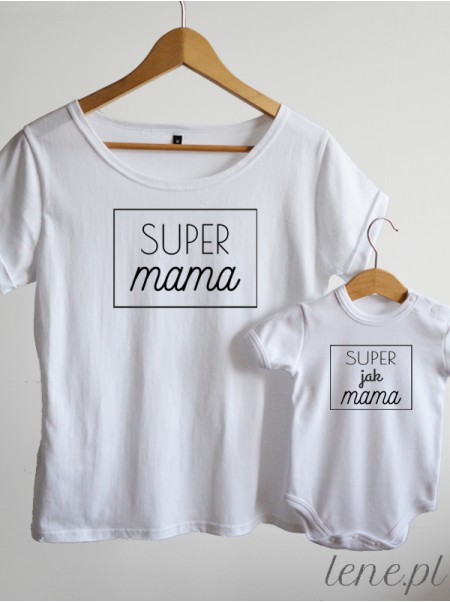 Super Jak Mama Nadruk Czarny - komplet dla mamy i dziecka