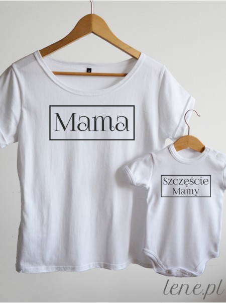 Napis Mama i Szczęście Mamy na ubranku - komplet mama i dziecko