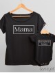 Napis Mama i Szczęście Mamy na ubranku - komplet mama i dziecko