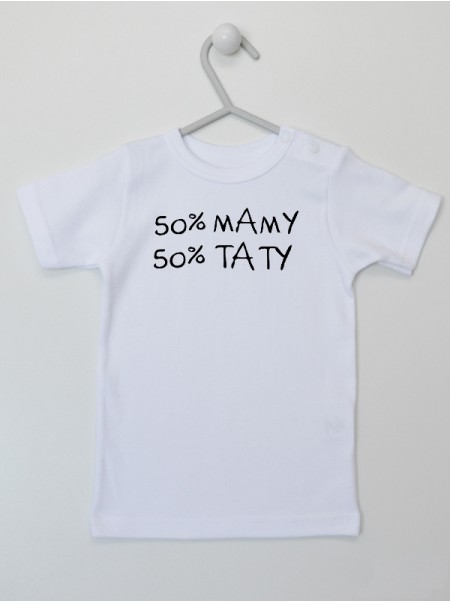 50% Mamy 50% Taty - koszulka niemowlęca