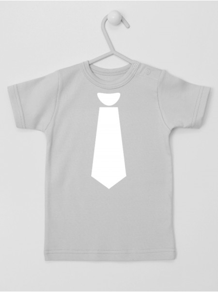 Krawat Nadruk Biały - koszulka elegancka chłopięca