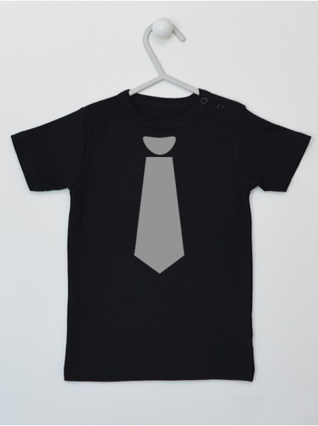 Krawat w Kolorze Szarym - koszulka elegancka dla chłopca
