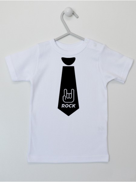 Krawat z Napisem Rock - koszulka rockowa
