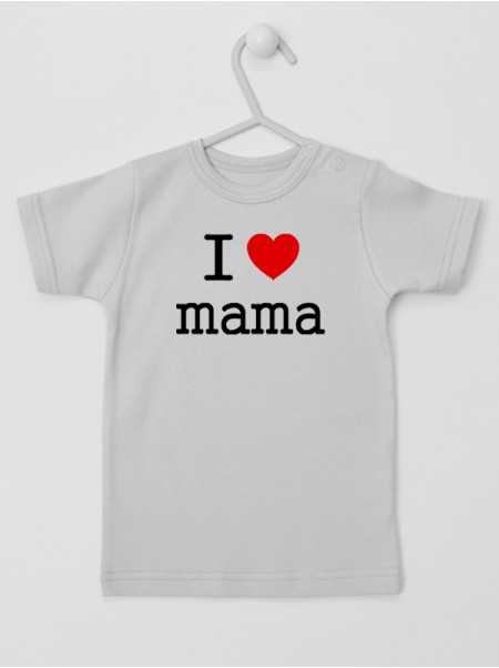 I Love Mama z Czerwonym Sercem - tshirt z nadrukiem