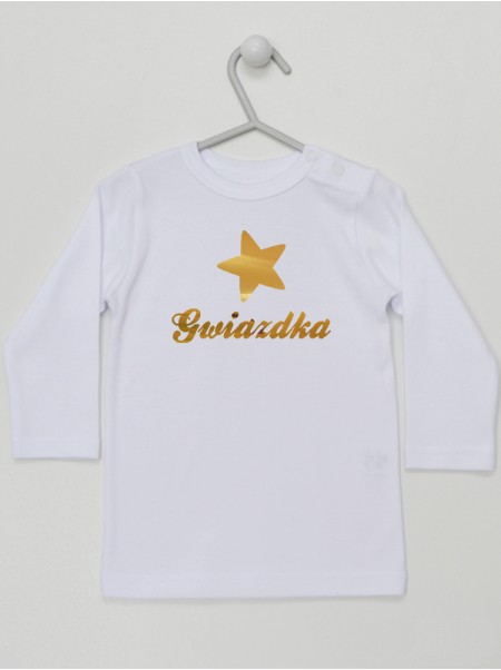 Gwiazdka Napis Złoty - koszulka dla niemowląt