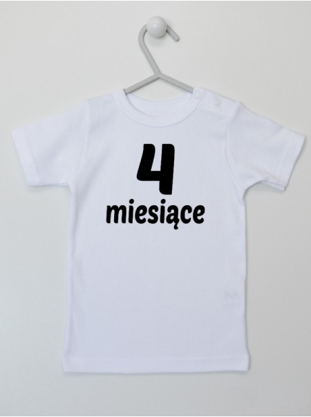 Cztery Miesiące - koszulka z napisami dla niemowląt