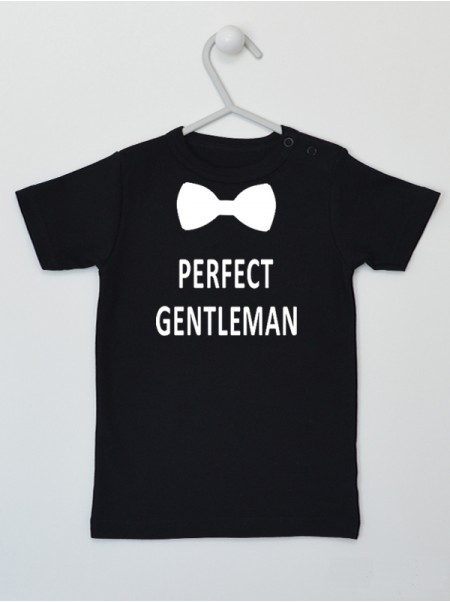 Nadruk Perfect Gentleman z Muchą - t-shirt dla chłopca