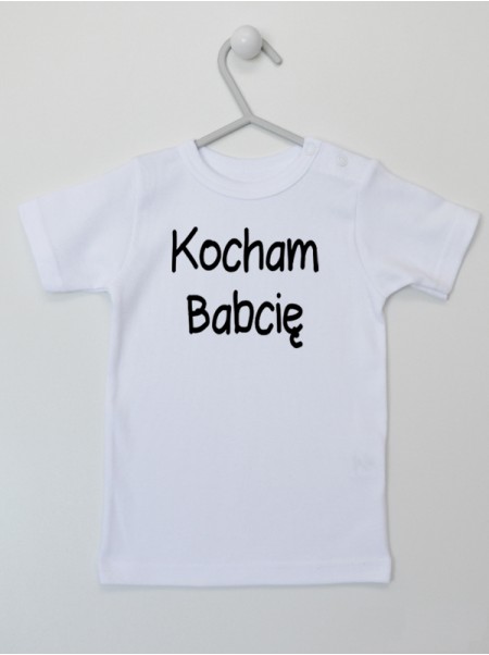 Napis Kocham Babcię - t-shirt z nadrukiem