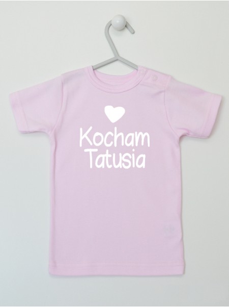 Kocham Tatusia Nadruk z Sercem - t-shirt z napisami o tacie