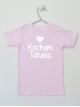 Kocham Tatusia Nadruk z Sercem - t-shirt z napisami o tacie